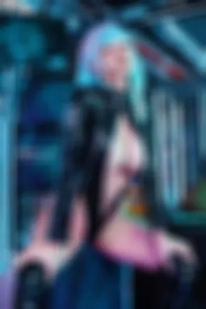 [Cosplay]角色扮演 黑色 皮质开胸连体衣 黑皮靴 Lucy