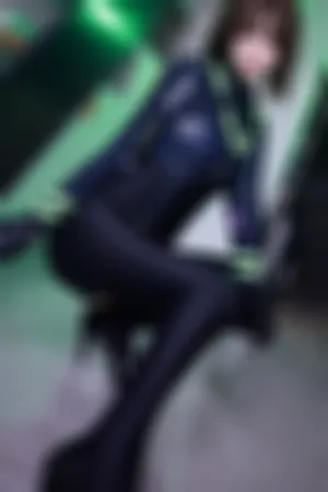 [FuLi]米友福利 黑色紧身 开档连体黑丝 七三特工