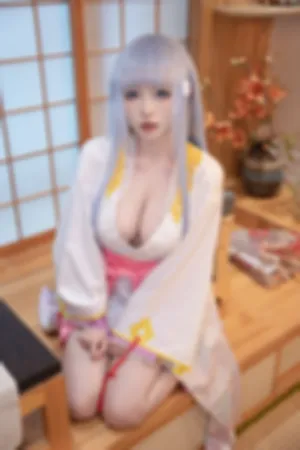 [FuLi]米友福利 日系服饰半脱露白色内衣秀翘臀美腿诱惑写真 雪女原服