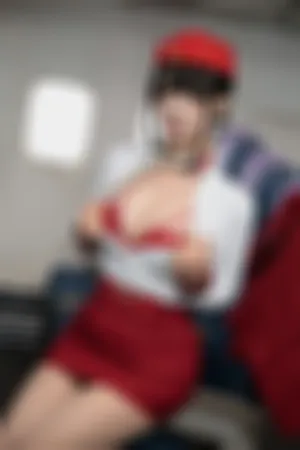 [Cosplay]角色扮演 红色 空姐 制服 升舱服务