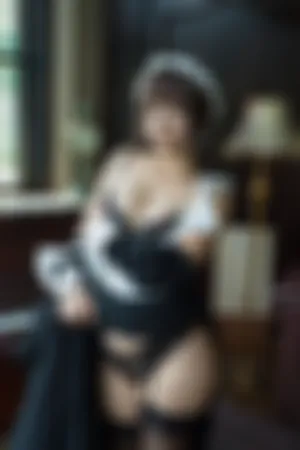 [FuLi]米友福利 开档黑丝 蕾丝内衣 女仆游戏