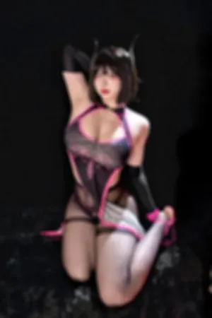 [FuLi]米友福利 黑色礼服 超薄黑丝 粉魅魔