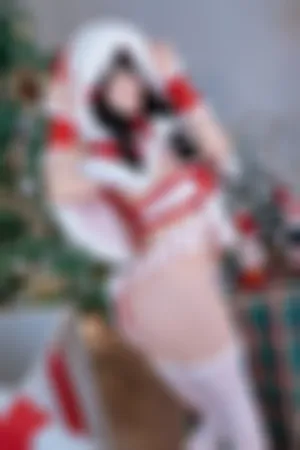 [FuLi]米友福利 红色圣诞服饰 黑白丝袜 兔兔圣诞礼物