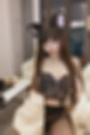 [Cosplay]角色扮演 兽耳 油亮黑丝 太太 黑色蕾丝胸衣