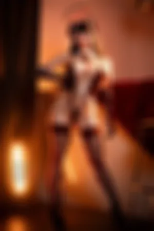 [Cosplay]角色扮演 黑色 皮质 情趣服饰 黑丝网袜 透明兔女郎