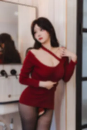 [FuLi]米友福利 红色 连衣短裙 开档黑丝 红裙黑丝小娇妻