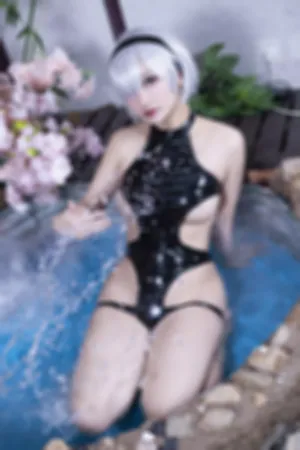 [FuLi]米友福利 黑色 皮质连体 比基尼 机械纪元