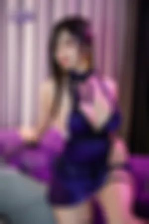 [Cosplay]角色扮演 最终幻想 蒂法 蓝色礼裙 珍珠 丁字裤 Tifa